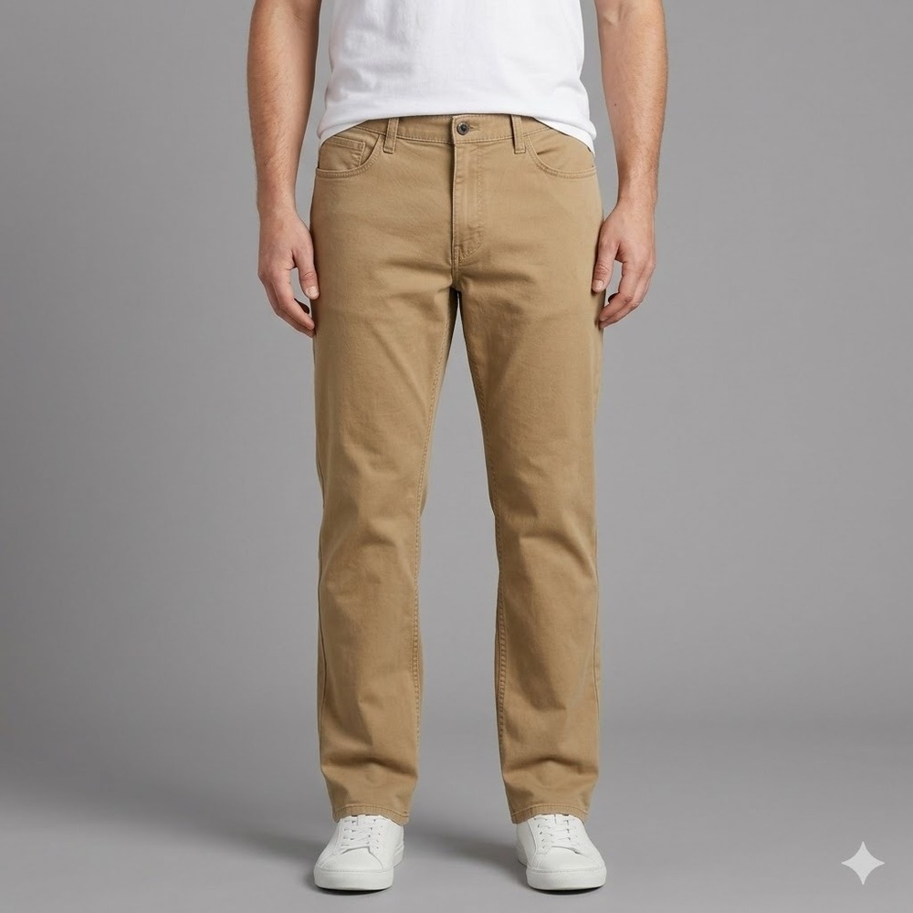 Dockers Straight Fit Stretch Chino Pants 40x32 Dark Khaki Tan